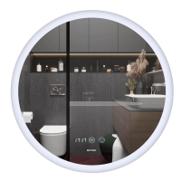 Зеркало PLAIN MC10-60 600х600 с Led Touch, Anti-fog, димером, регулятором яркости, часами (MI6013)